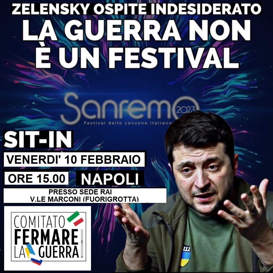 Domani Sit in alla RAI di Napoli del comitato: “Fermate la guerra”